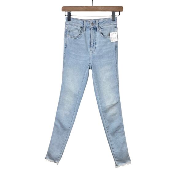 We the Free People NWT High Rise Raw Hem Light Wash Jeggings Skinny Jeans - Picture 3 of 11